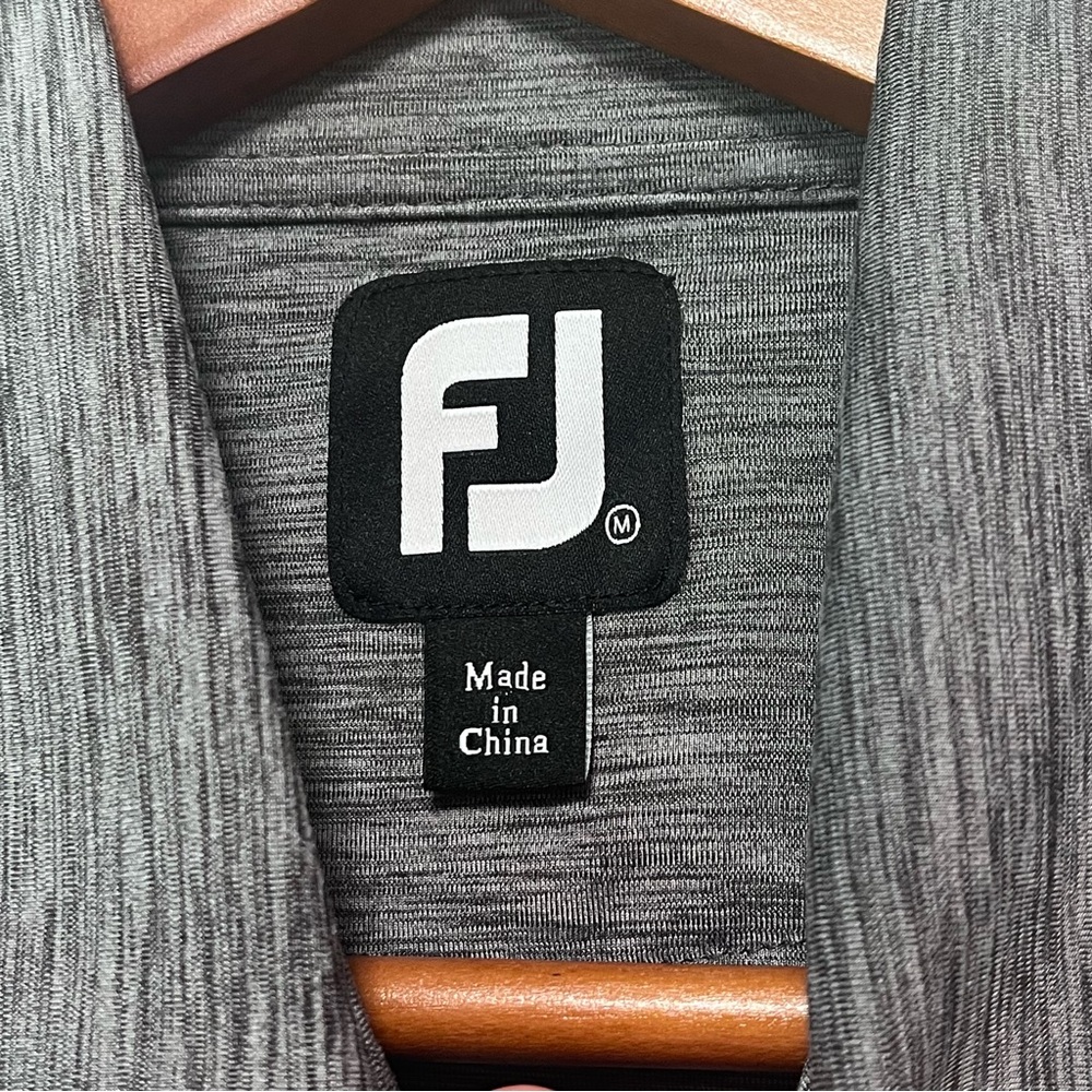 FootJoy Polo Golf‎ Shirt Men's M Gray Color Block Stripe Athletic Performance - Picture 5 of 14